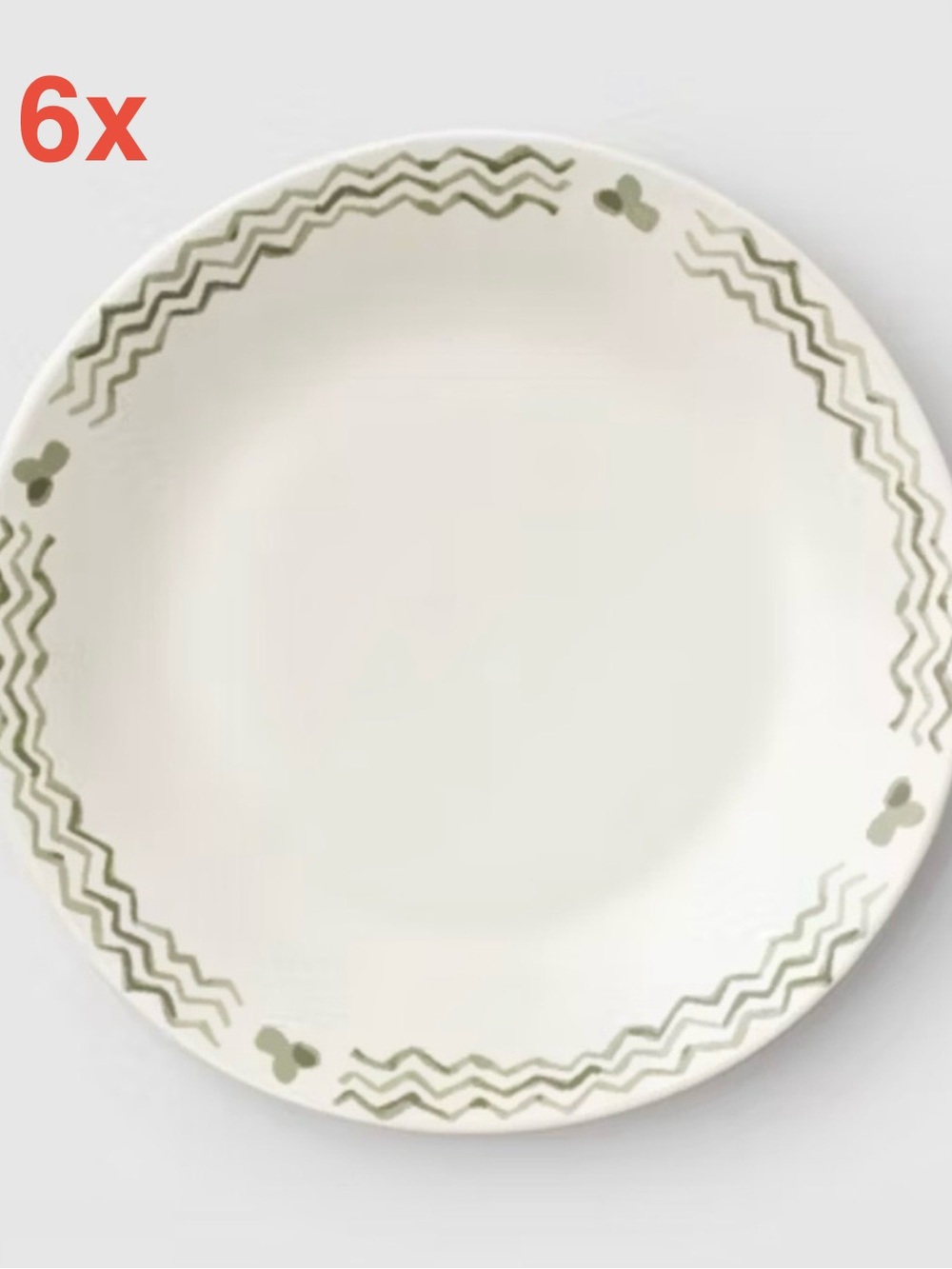 6 plates 10" Stoneware Aralia Dinner Plate White Threshold- Set of 6